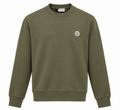 Moncler Olive Green Logo Patch Crewneck Sweatshirt