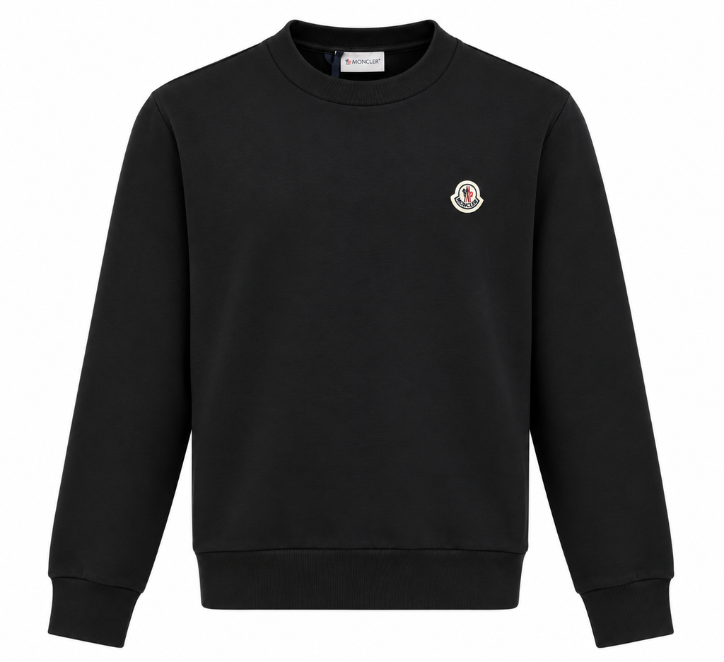 Moncler Black Logo Patch Crewneck Sweatshirt