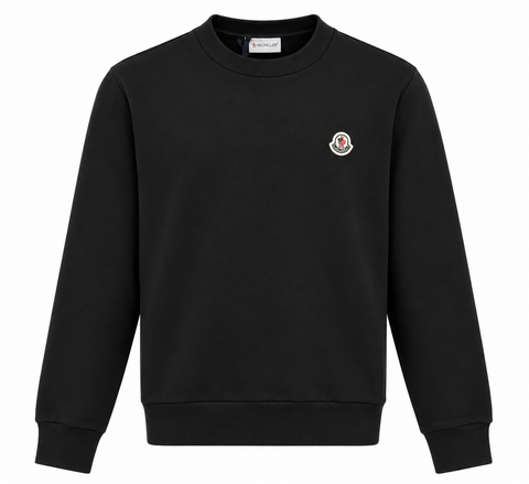 Moncler Black Logo Patch Crewneck Sweatshirt