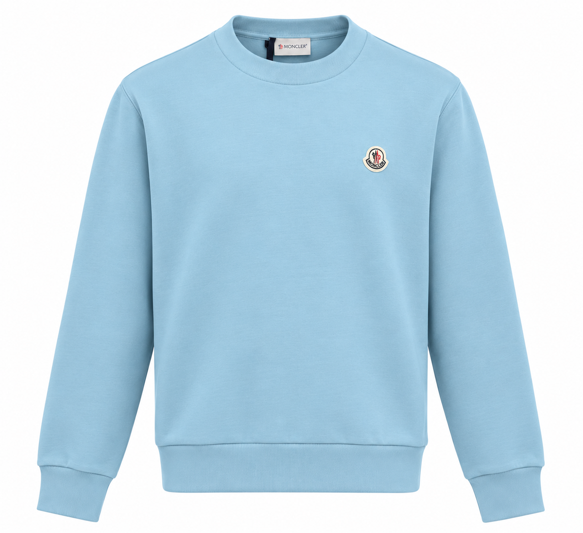 Moncler Light Blue Logo Patch Crewneck Sweatshirt