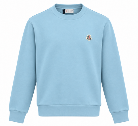 Moncler Light Blue Logo Patch Crewneck Sweatshirt