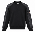 Moncler Black Nylon Panel Crewneck Sweatshirt