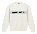 Miu Miu Logo Knit Sweater – Off White