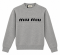 Miu Miu Logo Knit Sweater – Grey