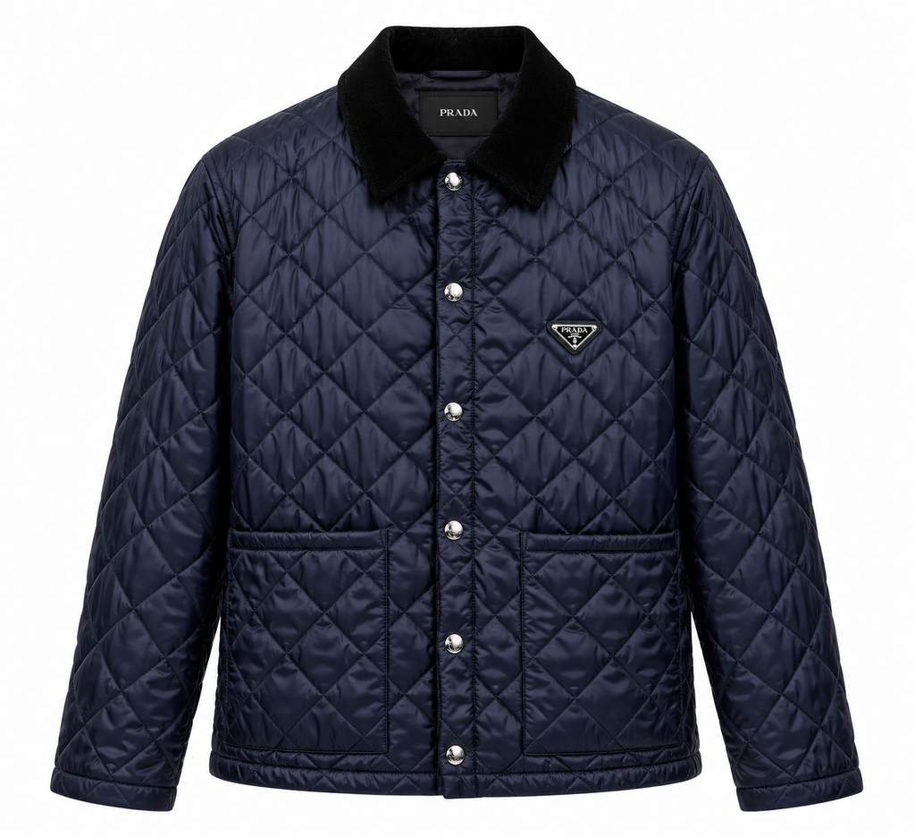 Prada Kapitone Re-Nylon Quilted Jacket – Navy Blue