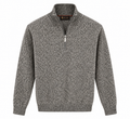 Loro Piana Grey Mélange Half-Zip Sweater
