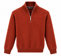 Loro Piana Rust Orange Half-Zip Sweater