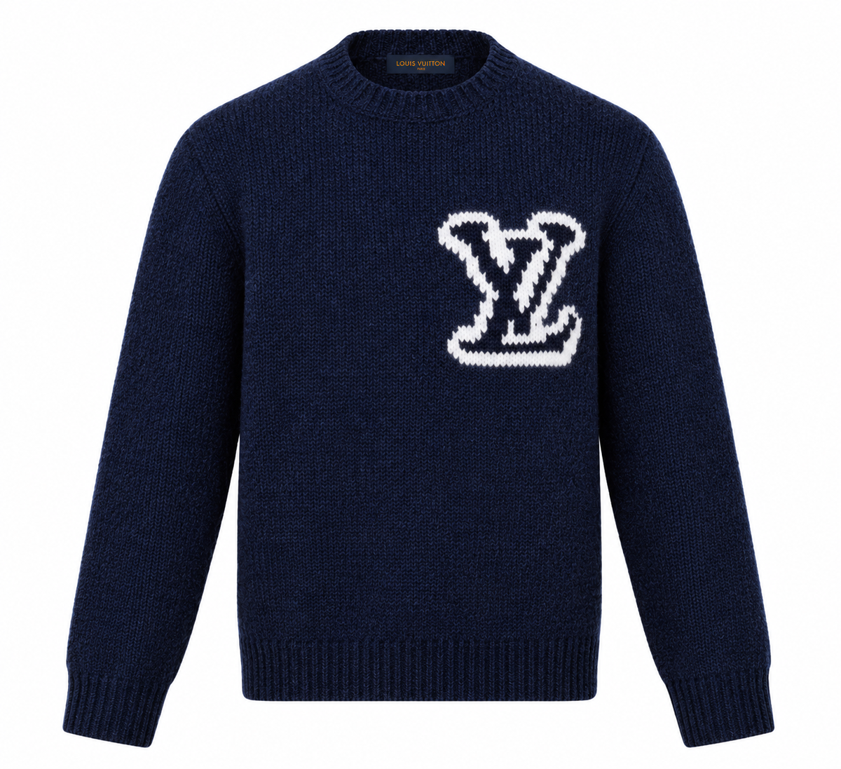 Louis Vuitton LV Intarsia Crewneck Sweater – Navy Blue