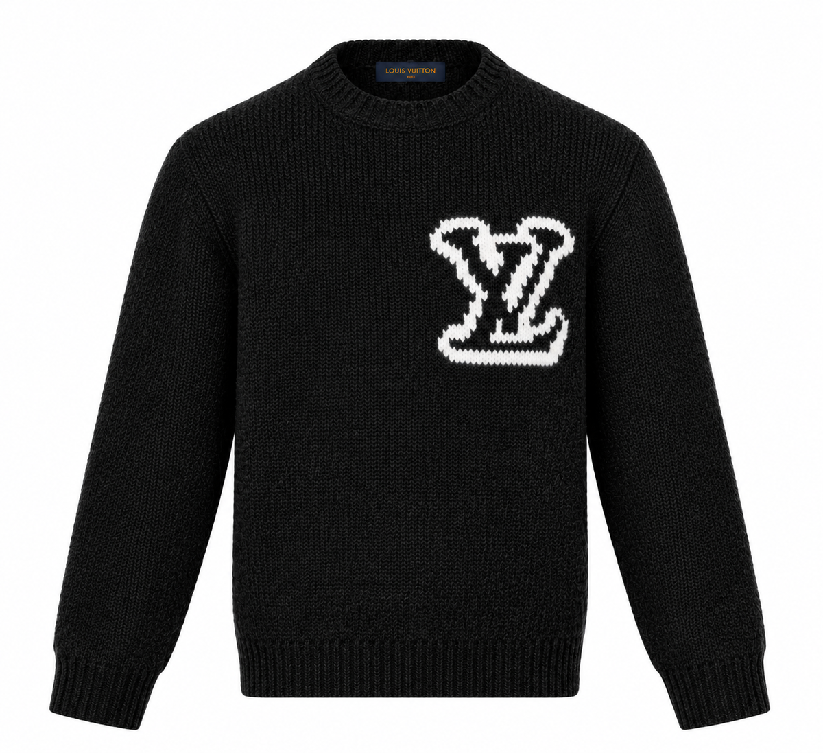 Louis Vuitton LV Intarsia Crewneck Sweater – Black