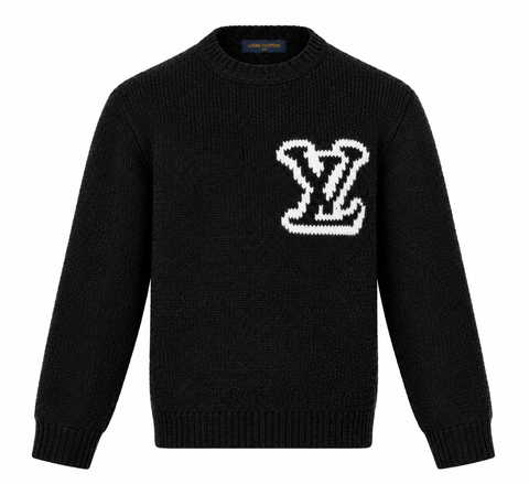 Louis Vuitton LV Intarsia Crewneck Sweater – Black