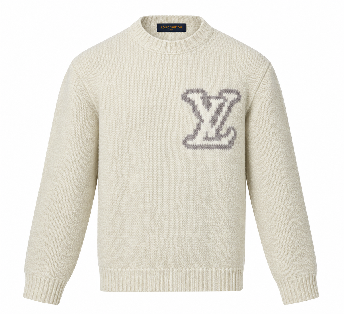 Louis Vuitton LV Intarsia Crewneck Sweater – Ivory White