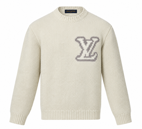 Louis Vuitton LV Intarsia Crewneck Sweater – Ivory White