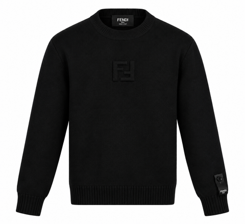 Fendi Black Tonal FF Logo Knit Sweater