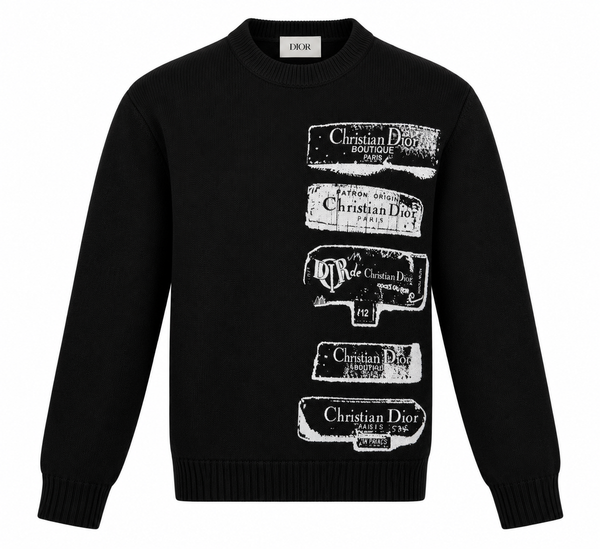 Dior Christian Dior Graphic Knit Sweater – Black