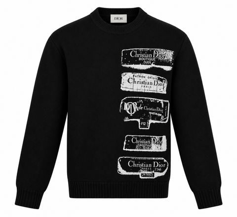 Dior Christian Dior Graphic Knit Sweater – Black
