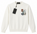 Billionaire Multicolor Monogram Knit Sweater – White