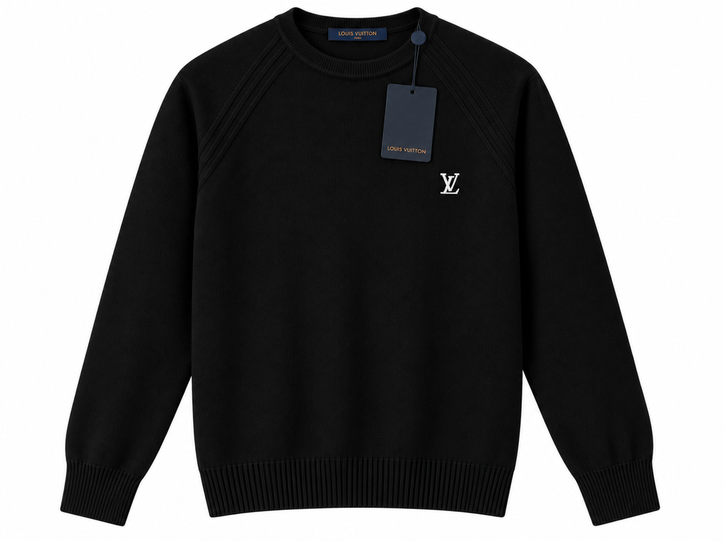 Louis Vuitton LV Logo Raglan Knit Sweater – Black