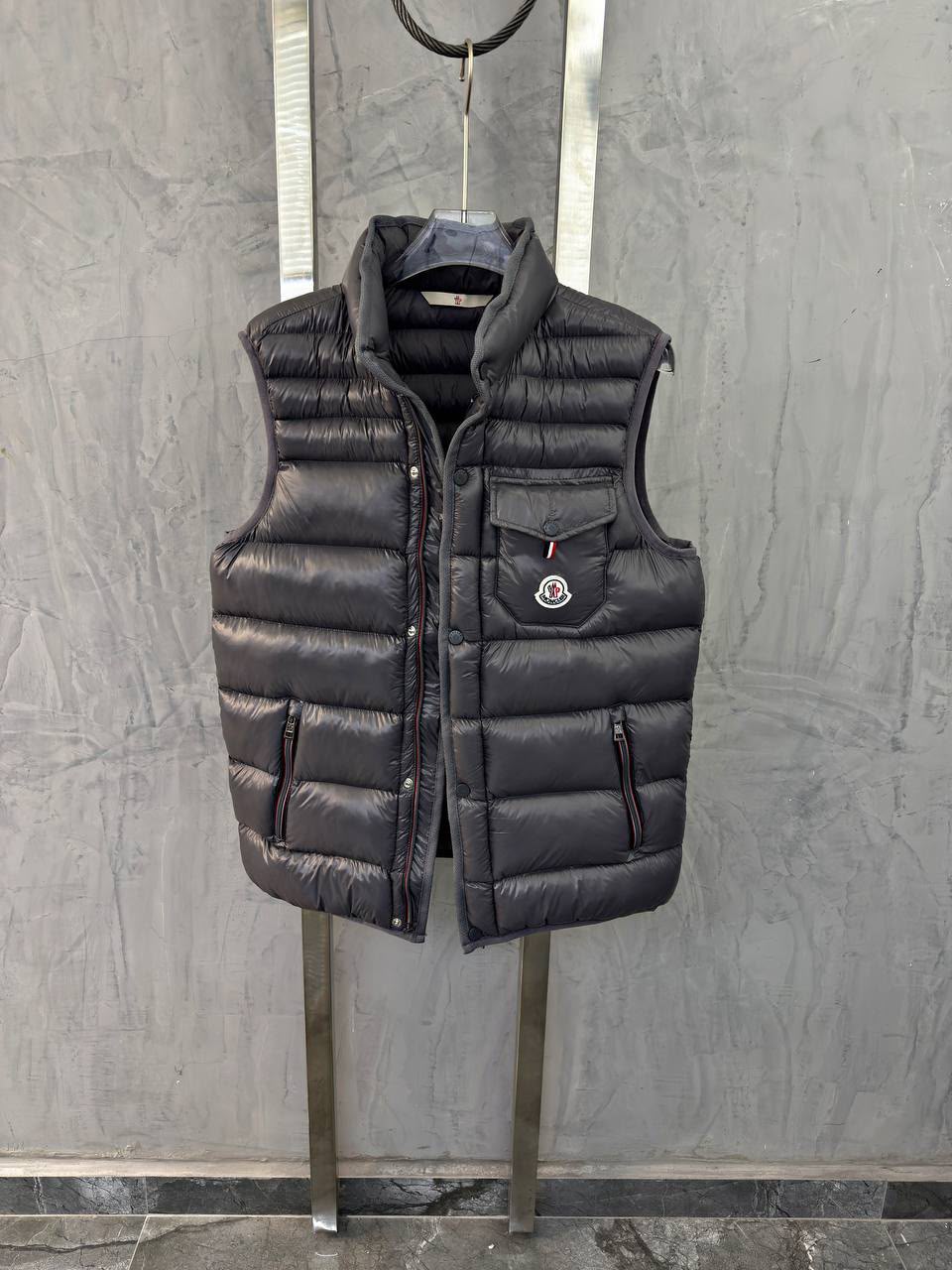 Moncler Black Quilted Puffer Vest
