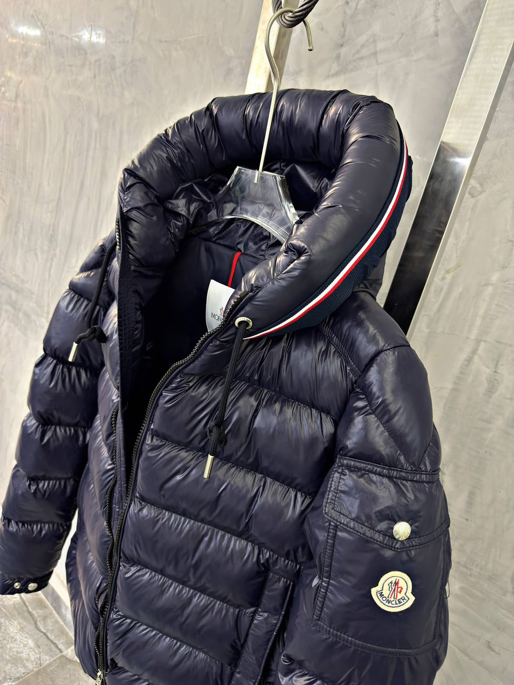 Moncler Hooded Puffer Jacket – Dark Navy