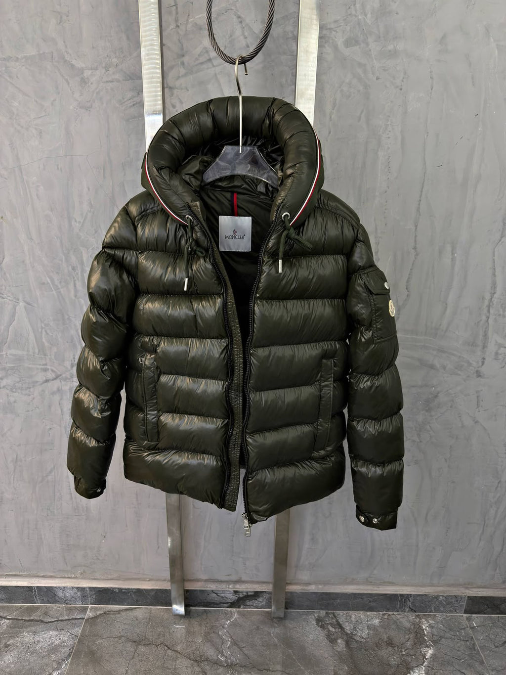Moncler Hooded Puffer Jacket – Dark Olive Green