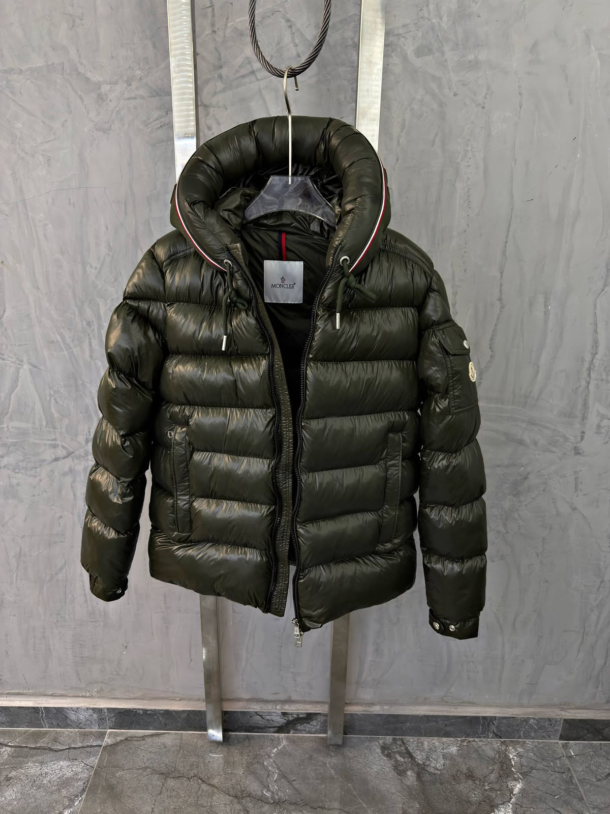 Moncler Hooded Puffer Jacket – Dark Olive Green