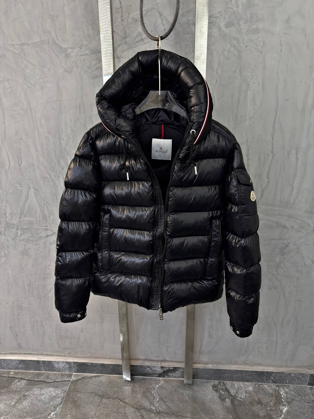 Moncler Hooded Puffer Jacket – Glossy Black