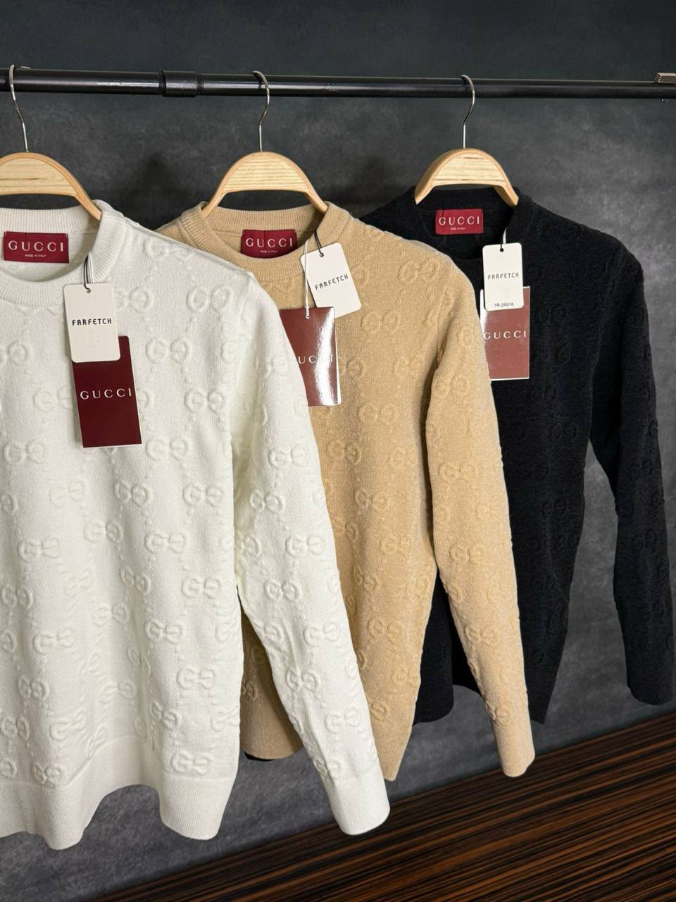 Gucci GG Embossed Knit Sweater – Cream