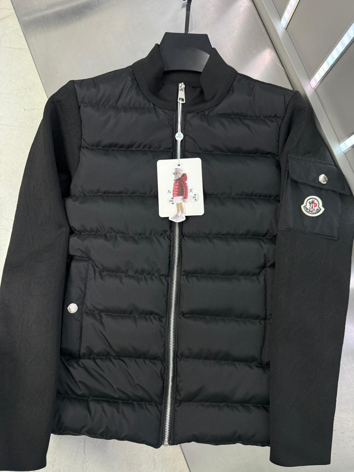 Moncler Hybrid Quilted Knit Jacket – Black