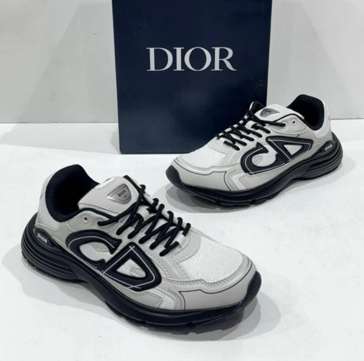 Dior B30 Sneakers – White, Grey & Black