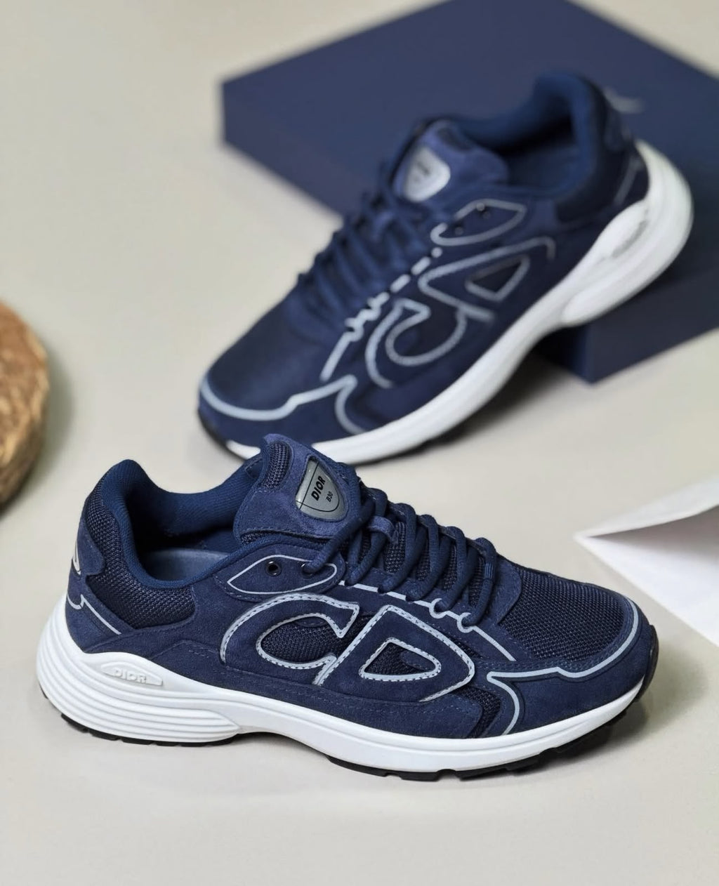 Dior B30 Sneakers – Navy Blue & White