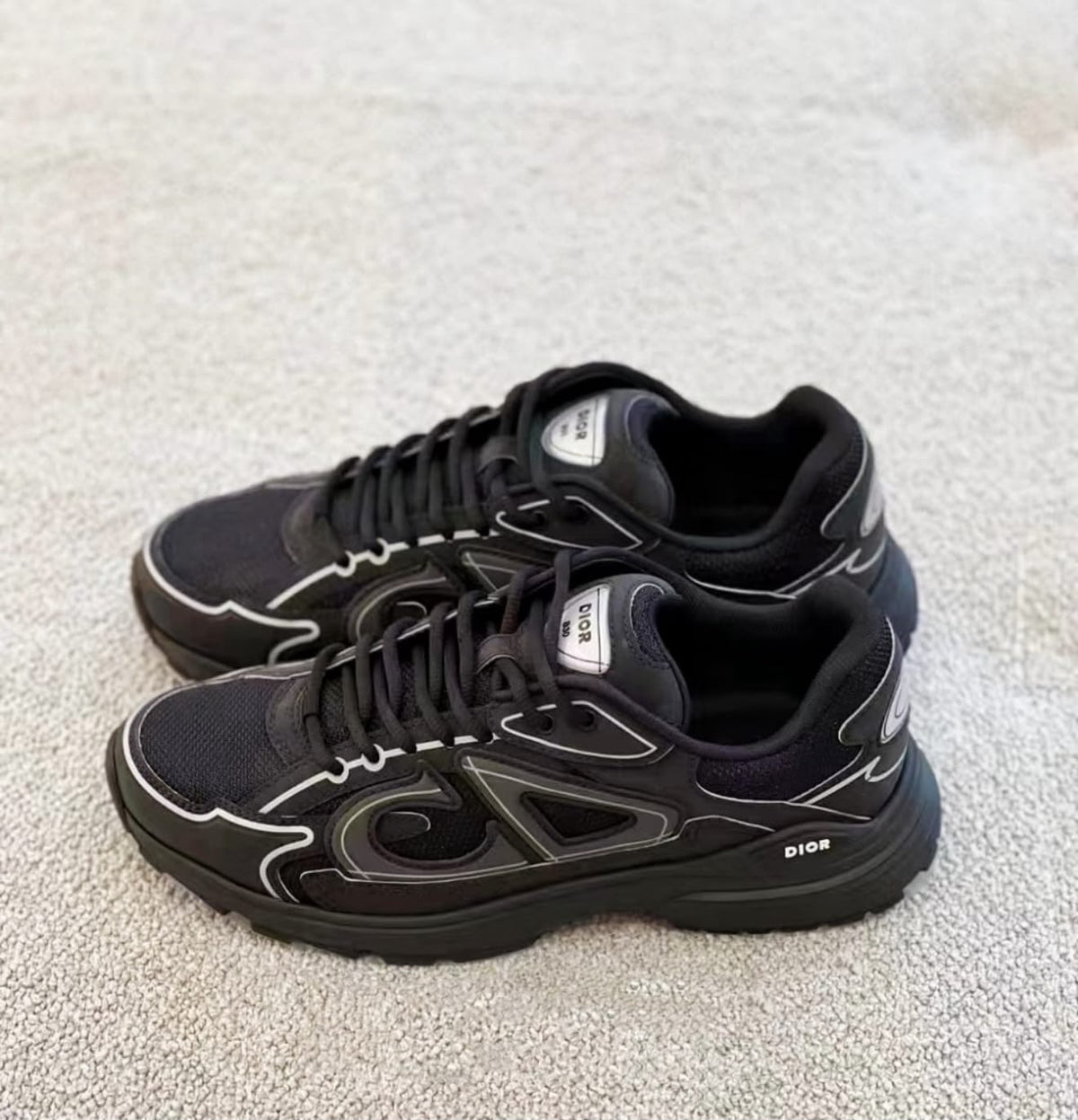 Dior B30 Black Technical Mesh Sneakers