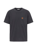 Dior Leather Tag Pocket T-Shirt – Dark Grey