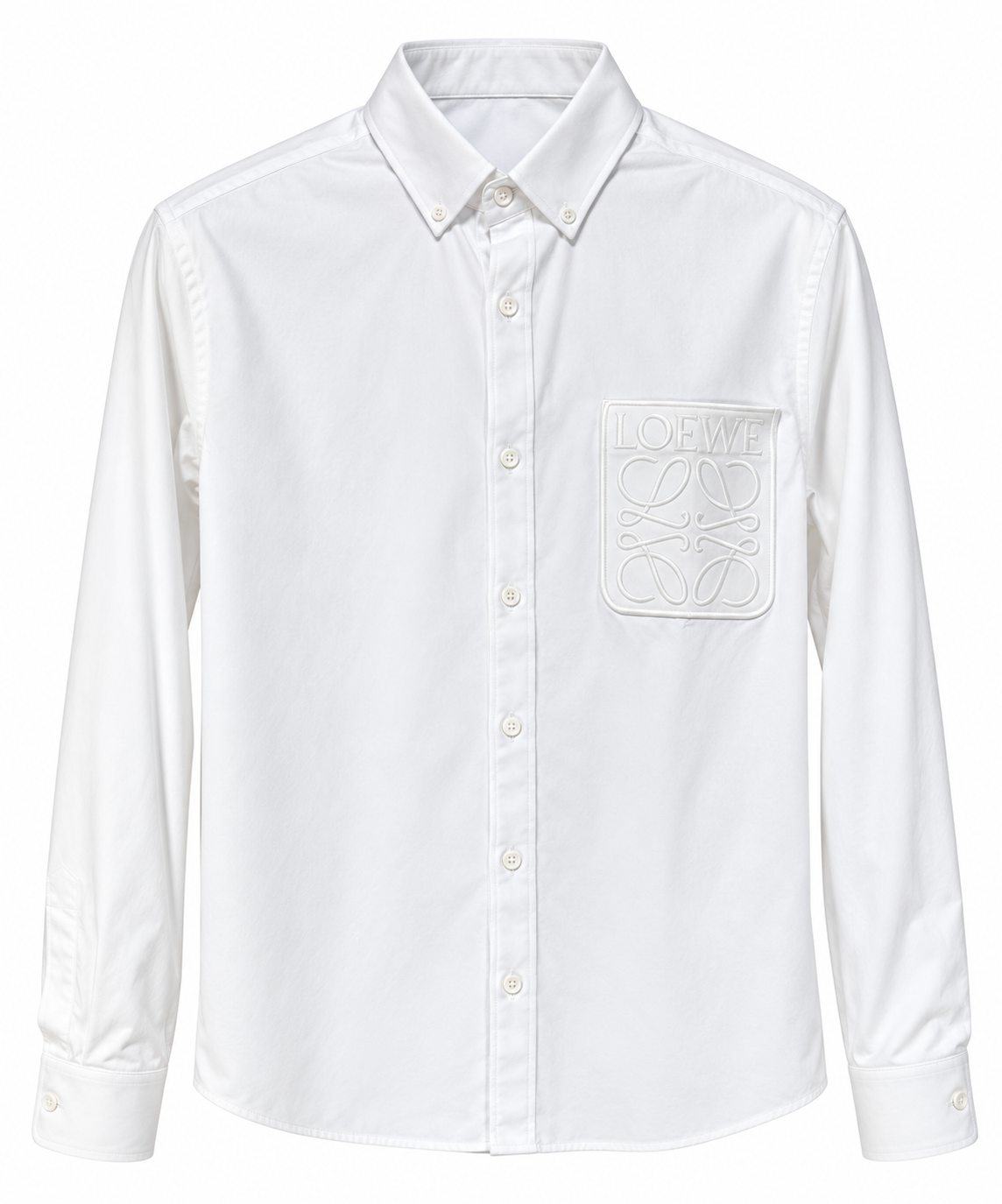 Loewe Anagram Embroidered Long Sleeve Shirt – White