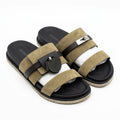 Hermès Empire Sandals – Khaki Suede & Black Leathe