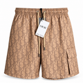 DIOR Monogram Swim Shorts – Beige & Taupe