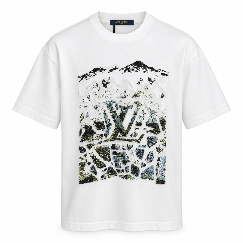 Louis Vuitton Mountain Mosaic T-Shirt – White