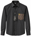 Fendi FF Monogram Pocket Long Sleeve Shirt – Black & Brow