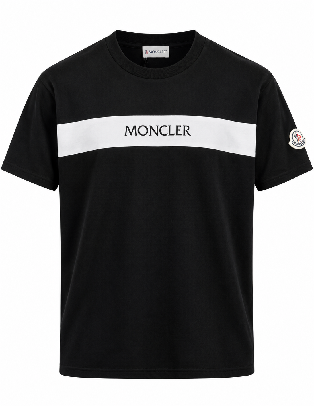 Moncler Logo Stripe T-Shirt – Black