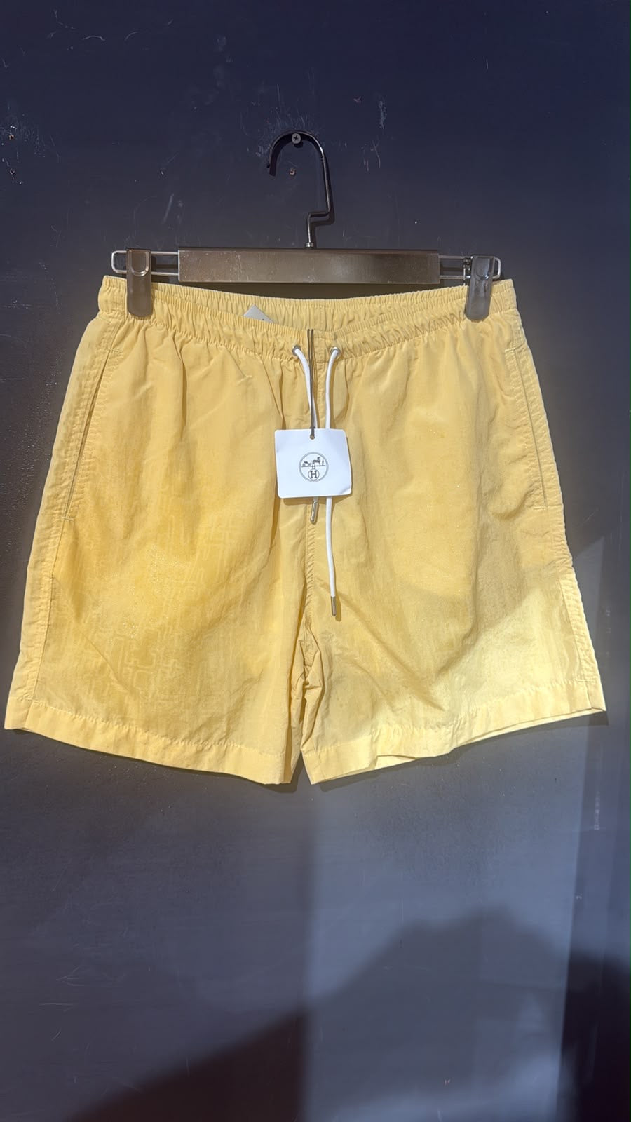 Hermès Drawstring Swim Shorts – Lemon Yellow