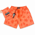 Vilebrequin Tonal Turtle Print Swim Shorts with Pouch – Coral
