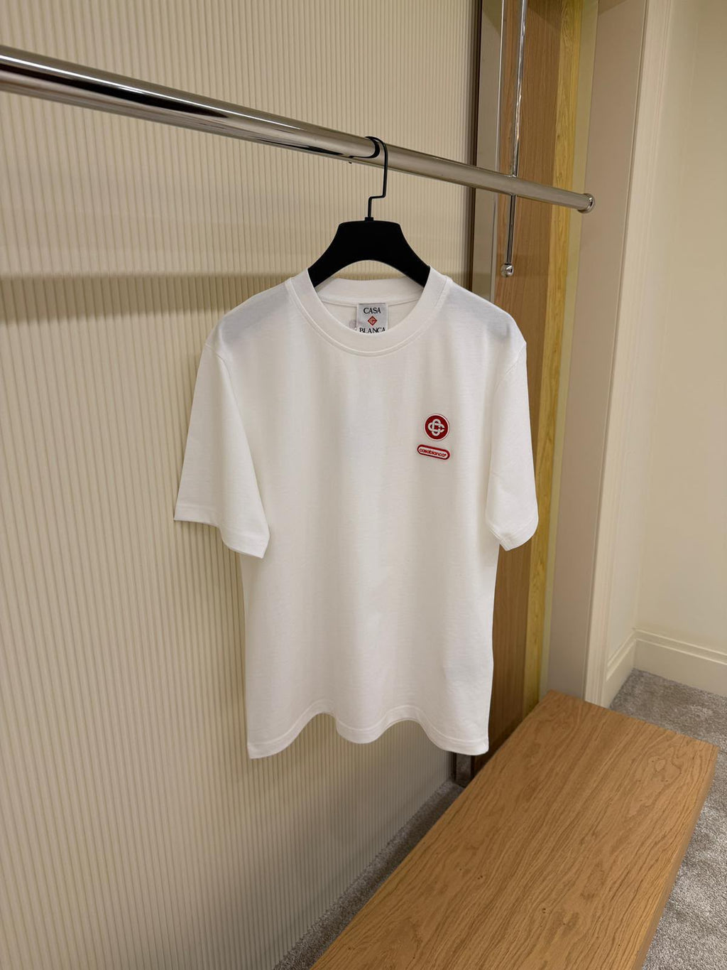 Casablanca Logo Patch T-Shirt – White & Red