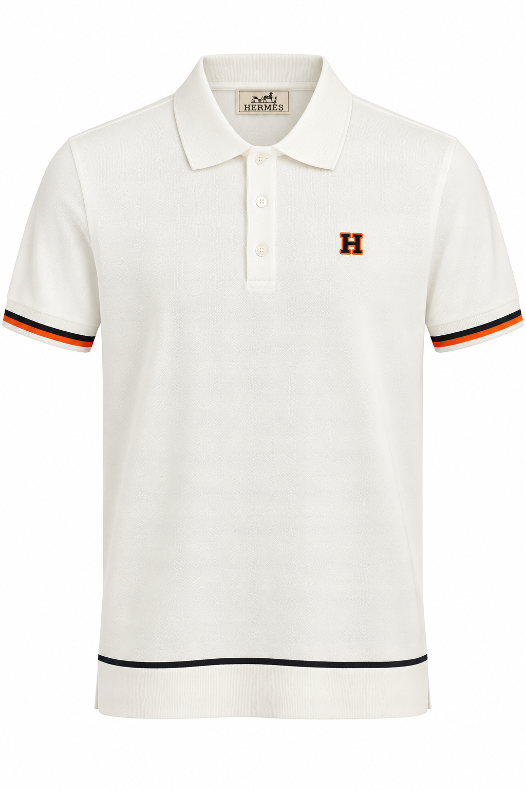 Hermès H Logo Trim Polo Shirt – Ivory