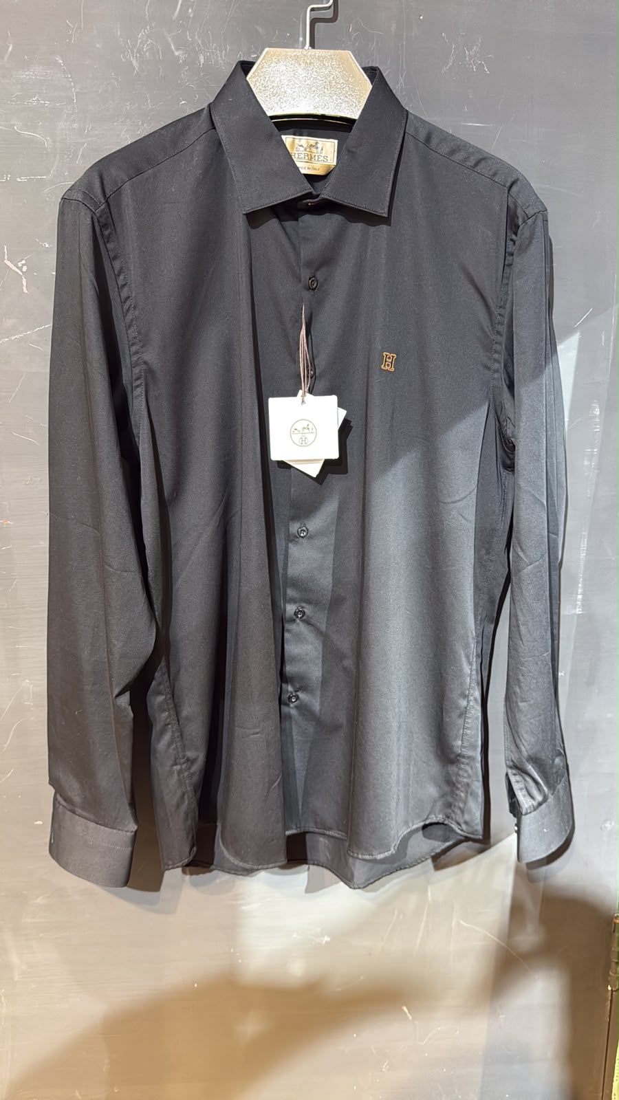 Hermès H Embroidered Button-Down Shirt – Black