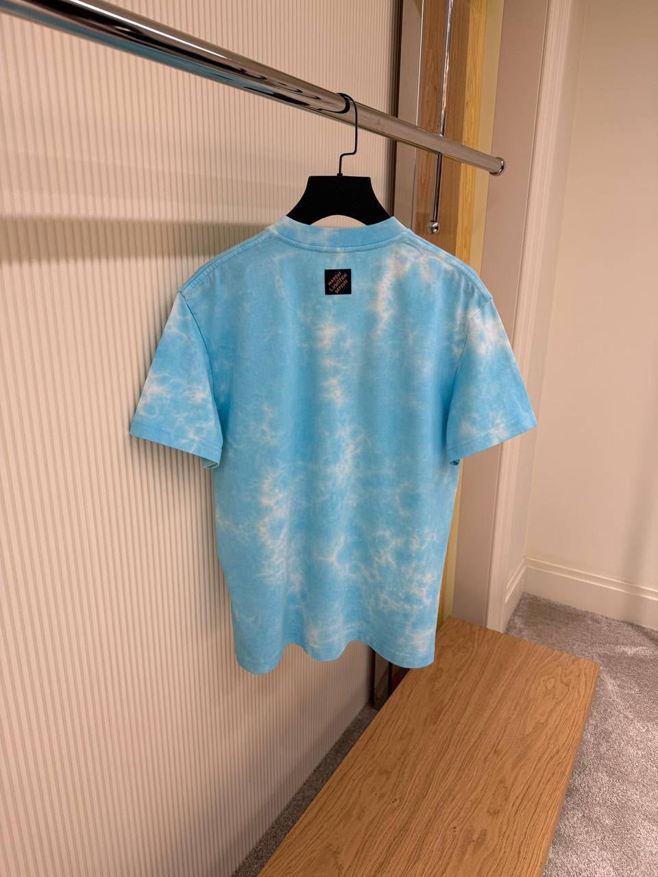 Louis Vuitton Bleached Graphic Printed T-Shirt – Light Blue