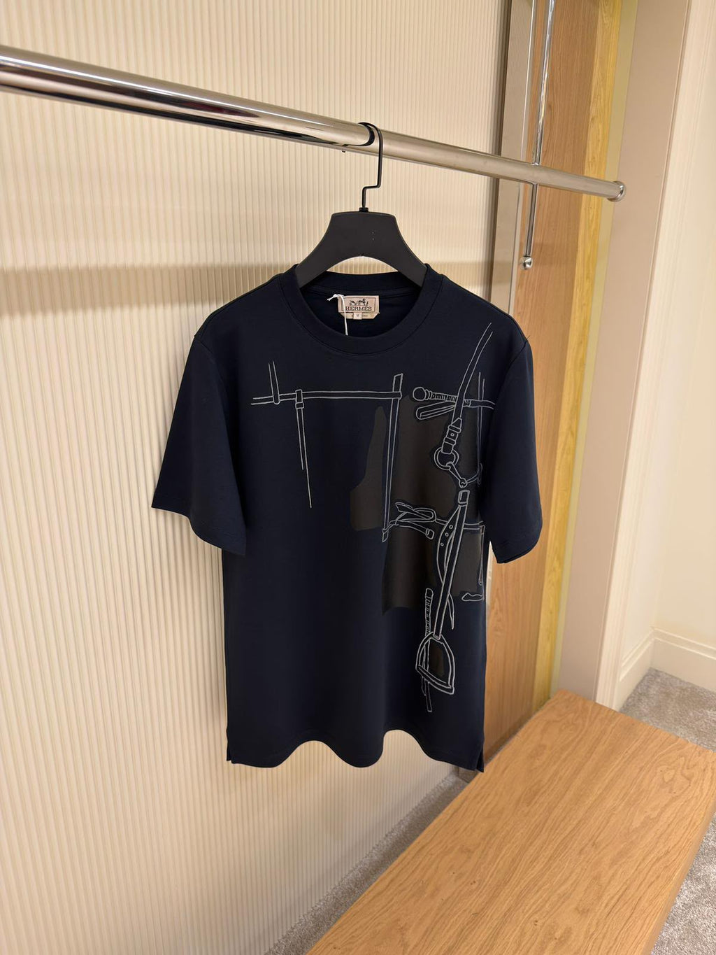 Hermès Equestrian Graphic Crewneck T-Shirt – Navy