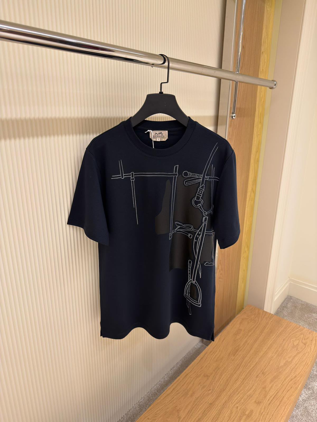 Hermès Equestrian Graphic Crewneck T-Shirt – Navy