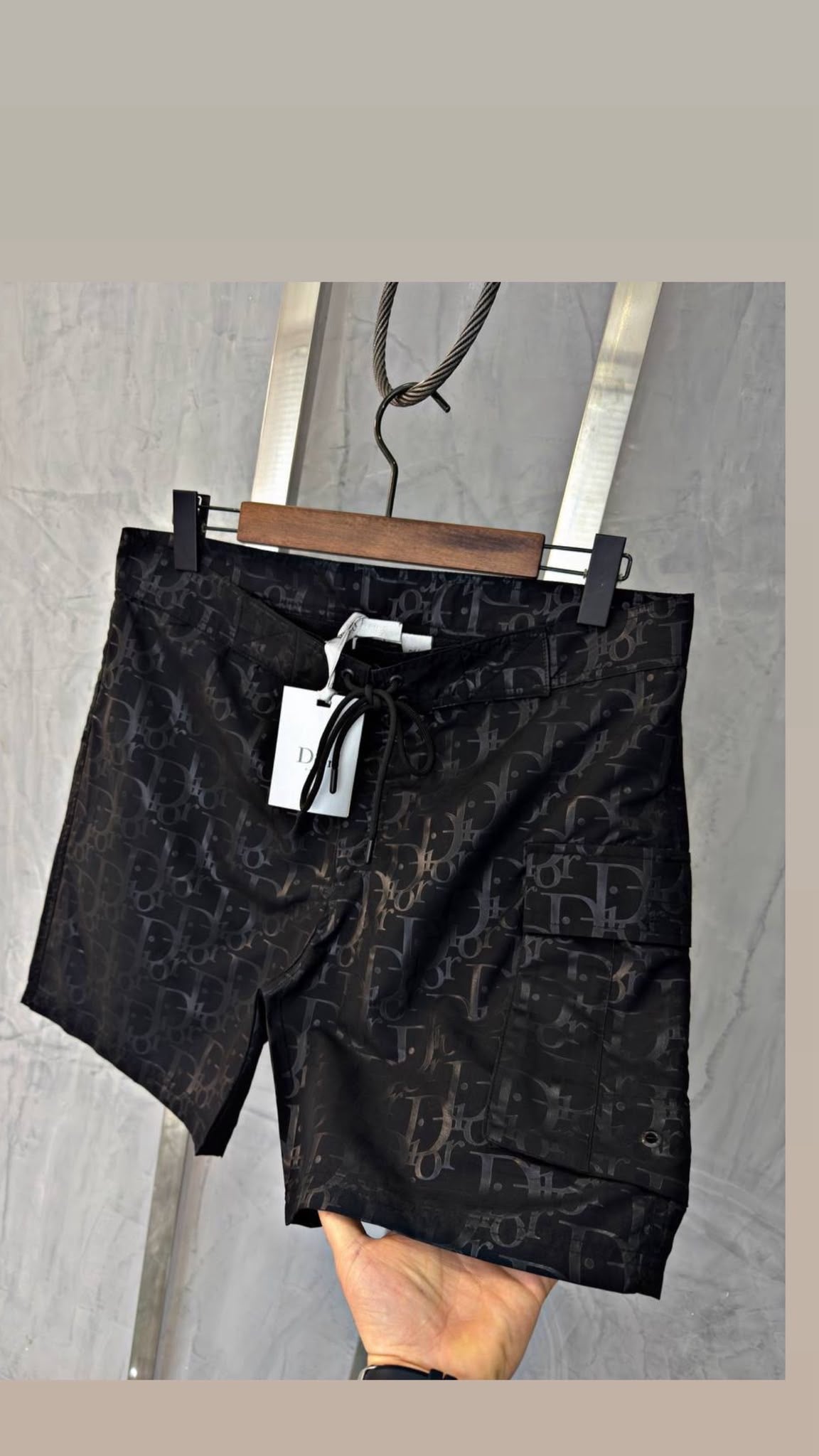Dior Oblique Cargo Swim Shorts – Black