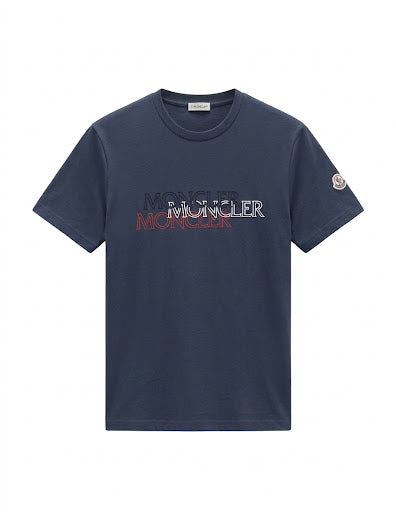 Moncler Multi Logo Graphic T-Shirt – Navy Blue