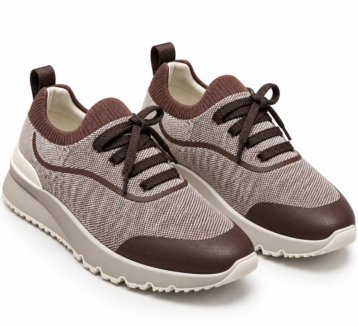 Brunello Cucinelli Knit Runner Sneakers – Brown & Ivory