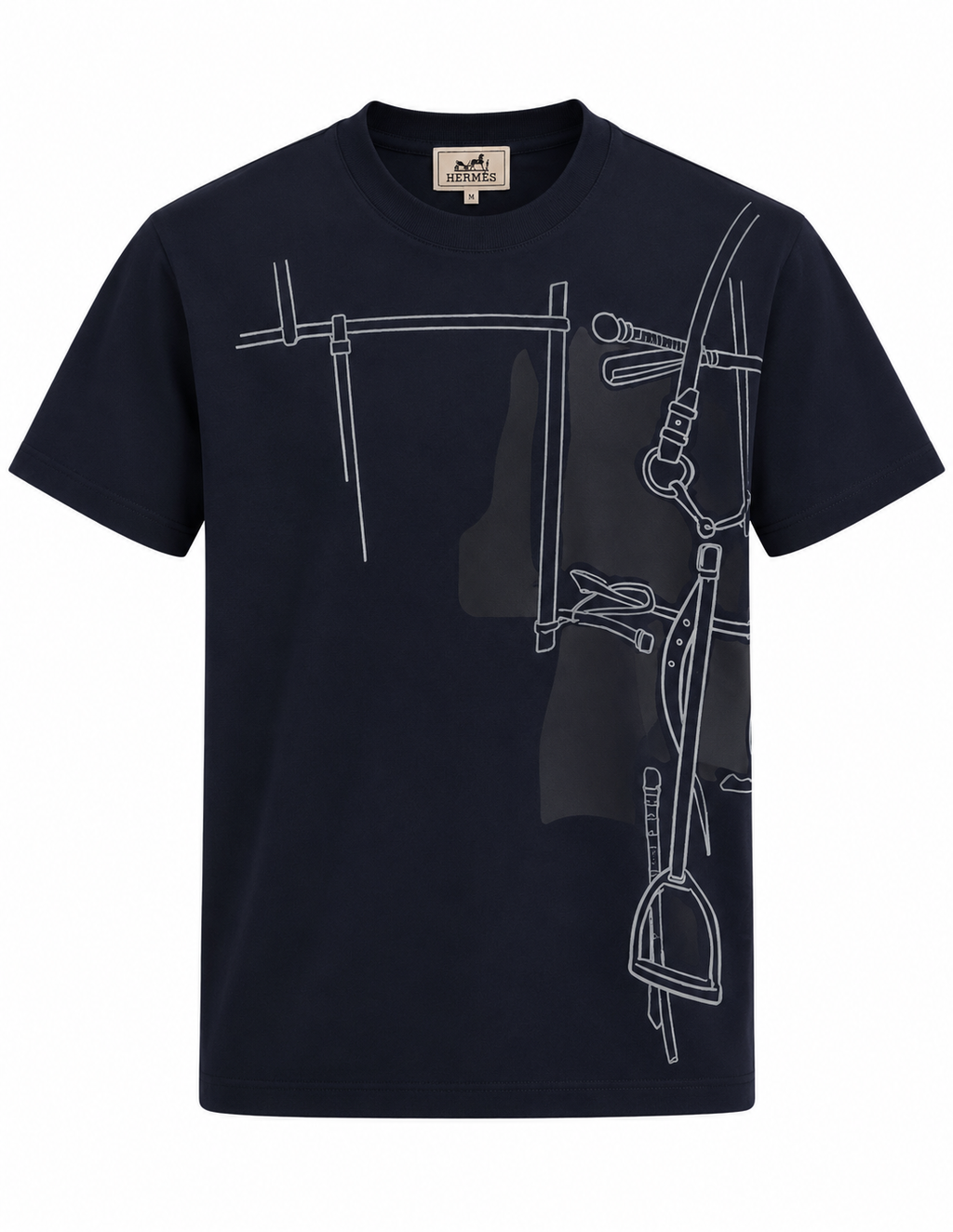 Hermès Equestrian Graphic Crewneck T-Shirt – Navy
